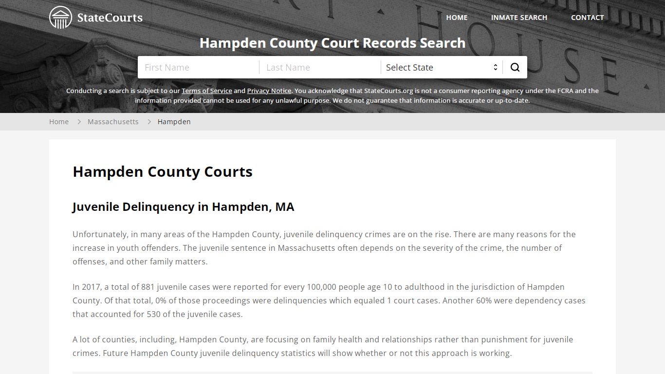 Hampden County, MA Courts - Records & Cases - StateCourts